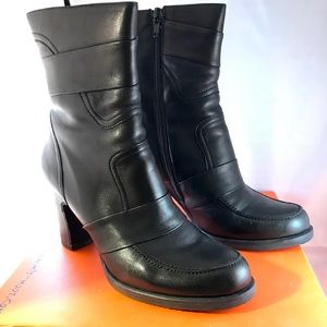 Mix Mooz Dylan black leather high heel boots